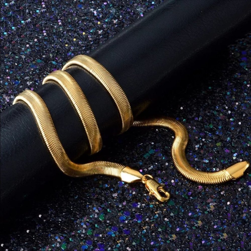¥New 18K Gold Chain Necklace - Picture 3 of 5